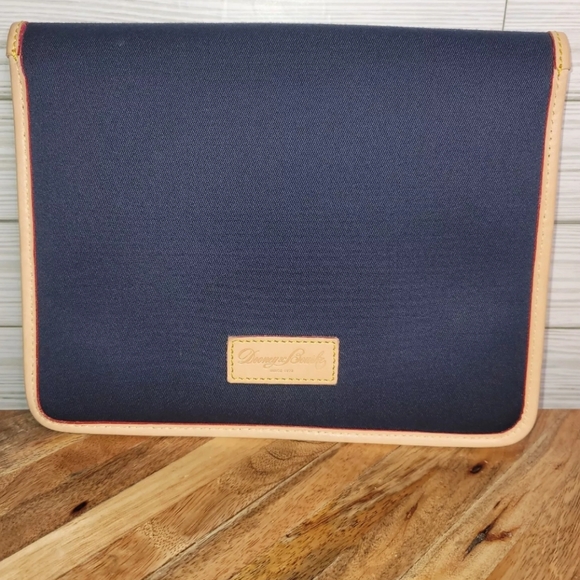 Dooney and Bourke Tablet Case Ipad Cover Padded Protector Navy Blue and Leather - Picture 2 of 11
